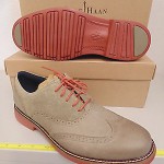 NIB COLE HAAN AIR GREAT JONES WINGTIP 2-TONE NUBUCK OXFORDS SUMMER KHAKI  BRICK