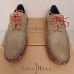 NIB COLE HAAN AIR GREAT JONES WINGTIP 2-TONE NUBUCK OXFORDS SUMMER KHAKI  BRICK