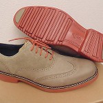 NIB COLE HAAN AIR GREAT JONES WINGTIP 2-TONE NUBUCK OXFORDS SUMMER KHAKI  BRICK