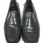 COLE HAAN COUNTRY BROWN LEATHER CROC PRINT DRIVING LOAFERS BRAZIL MENS 7.5 D