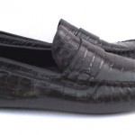 COLE HAAN COUNTRY BROWN LEATHER CROC PRINT DRIVING LOAFERS BRAZIL MENS 7.5 D