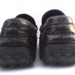 COLE HAAN COUNTRY BROWN LEATHER CROC PRINT DRIVING LOAFERS BRAZIL MENS 7.5 D