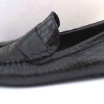 COLE HAAN COUNTRY BROWN LEATHER CROC PRINT DRIVING LOAFERS BRAZIL MENS 7.5 D
