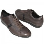 $330 New Hugo Boss Black Label Leather Sneakers Brown Mens 10 43 Shoes 9.5 42.5