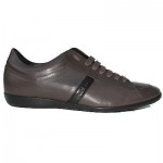 $330 New Hugo Boss Black Label Leather Sneakers Brown Mens 10 43 Shoes 9.5 42.5