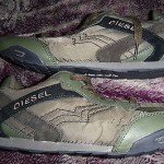 Diesel Mens Eagle Loop brown dark green Leather Lace Up Sneakers Shoes 11