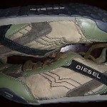 Diesel Mens Eagle Loop brown dark green Leather Lace Up Sneakers Shoes 11