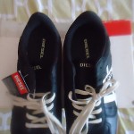 DIESEL BLACK LEATHER SHOES, SIZE 5, NEW!!