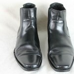 HUGO BOSS Chelsea Ankle Boots Dress Sleek Black Leather Men’s Size 11.5