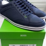 Hugo Boss Mens Apache Circle Dark Blue Lace-Up Casual Fashion Sneakers Shoes