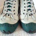 12 Diesel Gray Green Leather Nylon Mesh Lace Front Loafers Oxfords
