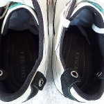 12 Diesel Gray Green Leather Nylon Mesh Lace Front Loafers Oxfords
