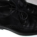 HUGO BOSS BLACK LEATHER WINGTIPS OXFORD  SHOES SZ 7 1/2 D