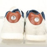 Mens DIESEL white / blue leather fashion sneakers shoes sz. 8 GREAT!
