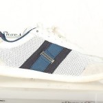 Mens DIESEL white / blue leather fashion sneakers shoes sz. 8 GREAT!
