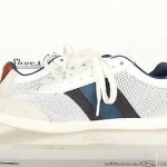 Mens DIESEL white / blue leather fashion sneakers shoes sz. 8 GREAT!