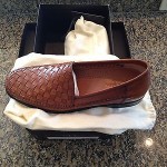 Cole Haan Men Luggage Brown Leather Air Valerio Woven Italian Loafer 10.5