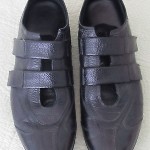 Men’s Hugo Boss pebbled black leather velcro sneakers shoes sz 45 (11 U.S.)