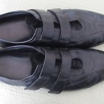 Men’s Hugo Boss pebbled black leather velcro sneakers shoes sz 45 (11 U.S.)