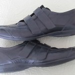 Men’s Hugo Boss pebbled black leather velcro sneakers shoes sz 45 (11 U.S.)