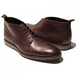 $350 NEW Hugo Boss Brown Mens Ankle Dress Leather Boots 7 40 Welted Casual 7.5