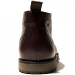 $350 NEW Hugo Boss Brown Mens Ankle Dress Leather Boots 7 40 Welted Casual 7.5