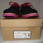 NIB Cole Haan LUNARGRAND Wingtip Sz 11.5 M Black Suede Pink Sidewalls Oxfords
