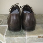 FAB HUGO BOSS DARK BROWN PANEL DETAIL SIGNATURE LEATHER CASUAL DRESS SHOE 12