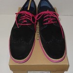 NIB Cole Haan LUNARGRAND Wingtip Sz 11.5 M Black Suede Pink Sidewalls Oxfords
