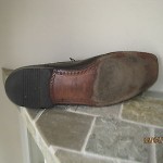 FAB HUGO BOSS DARK BROWN PANEL DETAIL SIGNATURE LEATHER CASUAL DRESS SHOE 12