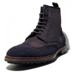 $495 Hugo Boss Mens Ankle Hiking Navy Blue Boots 13 46 Army Motorcycle 14 47