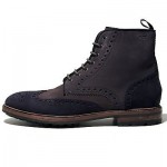 $495 Hugo Boss Mens Ankle Hiking Navy Blue Boots 13 46 Army Motorcycle 14 47