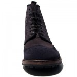 $495 Hugo Boss Mens Ankle Hiking Navy Blue Boots 13 46 Army Motorcycle 14 47