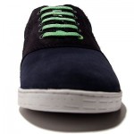 $225 Hugo Boss GREEN Label Navy Blue Fashion Leather Sneakers 13 46 Mens Kicks