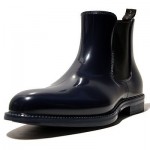 Hugo Boss ITALY Navy Blue Ankle Rain Dress Boots Mens 12 45 Casual Patent 11.5