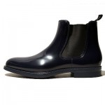 Hugo Boss ITALY Navy Blue Ankle Rain Dress Boots Mens 12 45 Casual Patent 11.5