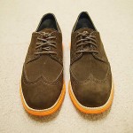 Cole Haan Lunargrand Wingtip Dark Brown Orange Suede US 9.5