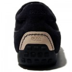 $330 Hugo Boss Black Label Leather Sneakers Navy Blue Mens 8 41 Shoes 7.5 41.5