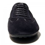 $330 Hugo Boss Black Label Leather Sneakers Navy Blue Mens 8 41 Shoes 7.5 41.5