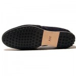 $330 Hugo Boss Black Label Leather Sneakers Navy Blue Mens 8 41 Shoes 7.5 41.5