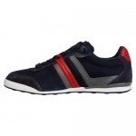Hugo Boss Mens Akeen Blue Red Nylon & Suede Lace Up Sneakers Shoes