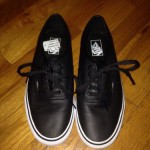 Vans Italian Leather Authentic Shoes Size 9 Black