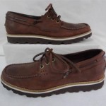 COLE HAAN Mens 8.5M Brown Leather Boat Shoes Lace Up Loafers Nike Air Soles 8.5