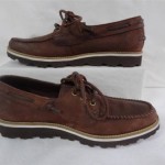 COLE HAAN Mens 8.5M Brown Leather Boat Shoes Lace Up Loafers Nike Air Soles 8.5