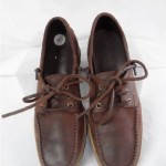 COLE HAAN Mens 8.5M Brown Leather Boat Shoes Lace Up Loafers Nike Air Soles 8.5