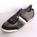 Hugo Boss Men’s Akeen 50247604 Fahion Sneakers Grey Black Suede Leather Size 10