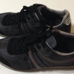 Hugo Boss Orange Men’s Gray/Black Sneakers W/Metallic Silver Ankle Size 9