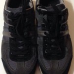 Hugo Boss Orange Men’s Gray/Black Sneakers W/Metallic Silver Ankle Size 9