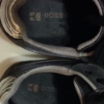 Hugo Boss Orange Men’s Gray/Black Sneakers W/Metallic Silver Ankle Size 9