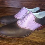 Men’s Cole Haan Saddle Shoes Brown With With Light Purple 10.5 M